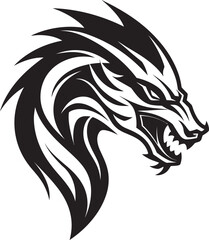 Spirited Serpent Crest Kuei Dragon Vector Icon for Mythical Power 