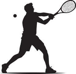 Precision Performer Crest Male Tennis Player Logo in Action 