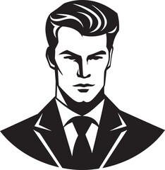 Timeless Trademark Crest Classic Male Face Vector Icon for Iconic Branding 