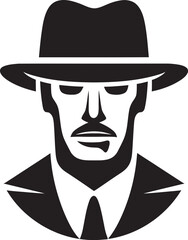 Expressive Elegance Crest Male Face Icon in Artistic Detail 