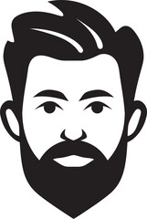 Poised Profile Crest Vector Design for Graceful Male Face Logo 