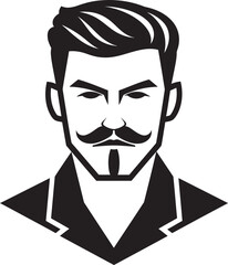 Dapper Demeanor Crest Fashionable Male Face Logo Design with Distinct Style 