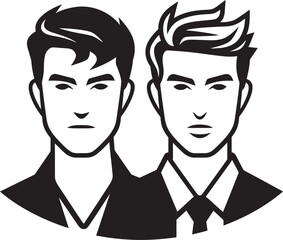 Sculpted Sophistication Insignia Refined Male Face Vector Icon for Elegance 