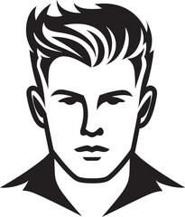 Modern Masculinity Crest Trendy Male Face Vector Icon for Contemporary Appeal 