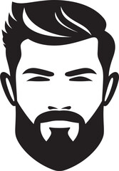Expressive Elegance Insignia Vector Logo for Artistic Male Face Illustration 