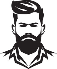 Expressive Elegance Crest Male Face Icon in Artistic Detail 