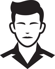 Rugged Resilience Insignia Vector Design for Strong Male Face Logo 