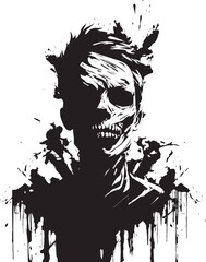 Vintage Vogue Crest Smoking Skeleton Vector Logo for Stylish Branding 