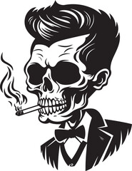 Old World Opulence Insignia Vector Design for Smoking Gentleman Icon with Classic Sophistication 