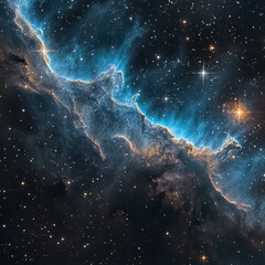Nebula's Unfurling: Night's Tapestry Revealed - obrazy, fototapety, plakaty