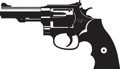 Gunmetal Glam Badge Stylish Revolver Vector for Urban Appeal  - obrazy, fototapety, plakaty