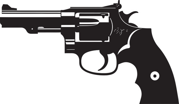 Gunmetal Glam Badge Stylish Revolver Vector for Urban Appeal 