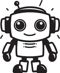 Nano Nudge Insignia Small Robot Chatbot Icon for Digital Assistance 