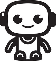 Byte sized Bot Badge Vector Icon of a Tiny Robot for Chat Assistance 