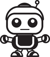 Obraz premium Chat Companion Crest Cute Robot Chatbot Design for Friendly Conversations 