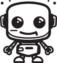 Micro Marvel Badge Compact Robot Vector Icon for Conversational Magic 