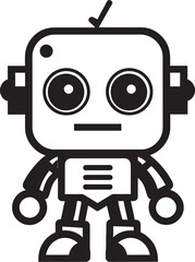 Fototapeta premium Mini Mech Marvel Insignia Cute Robot Chatbot Icon for Conversational Charm 