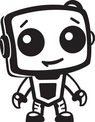 Obraz premium Mini Mech Marvel Crest Tiny Robot Chatbot Icon for Conversational Charm 
