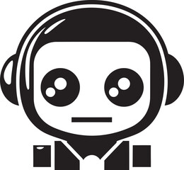 Talkbox Totem Badge Vector Icon of a Small Robot for Chat Delight 