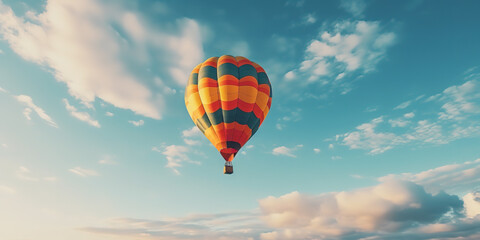 Obraz premium A hot air balloon floating in the air