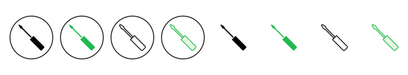 Screwdriver icon set. tools icon vector