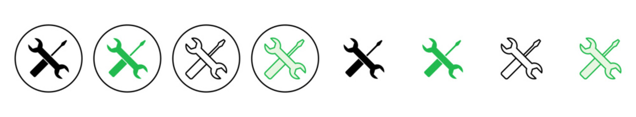 Repair tools icon set. tool icon vector. setting icon vector. Wrench and screwdriver. support, Service