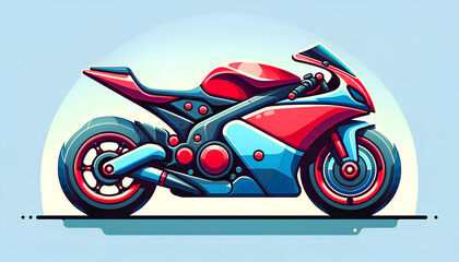 red motorcycle on white background