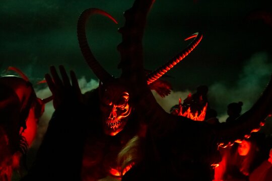 Devils, Perchten, Trebesing devils, fire, torches, Trebesing, Carinthia