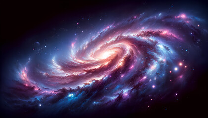 Spiral Galaxy in Space Illustration.