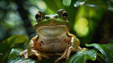 An illustration of a Frog in the rain forest