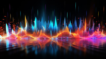 3d rendering of abstract colorful background. Futuristic technology style.