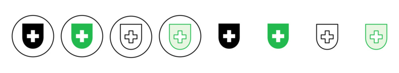 Obraz premium Health insurance icon set. Insurance health document icon