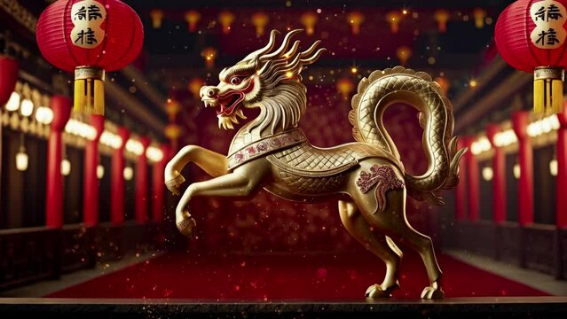 chinese new year background, year of the dragon motion graphic, abstract background