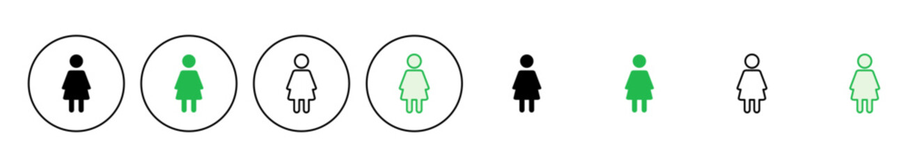 Female icon set. woman icon vector