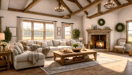 Fototapeta premium Farmhouse of a Living Room