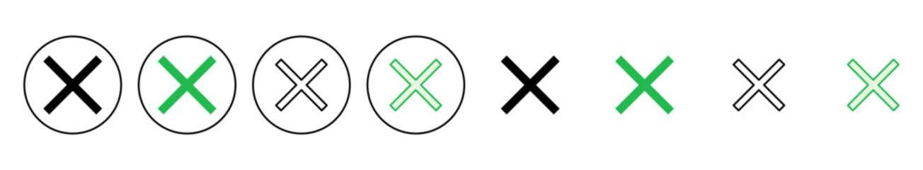 Obraz premium Close icon set. Delete icon vector. cross sign