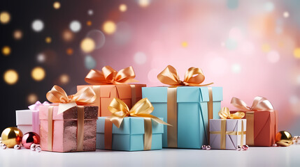 Obraz premium Holiday gift box for birthdays, holiday anniversaries, Valentine's Day and weddings