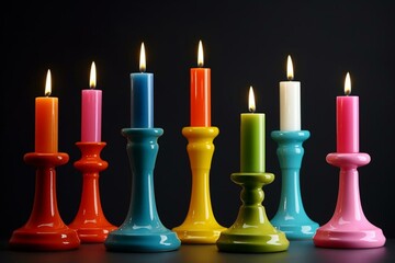 neon-colored candlesticks. Generative AI