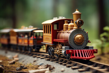 Vintage Toy Train Macro Photography
