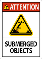 Water Safety Sign Attention - Submerged Objects