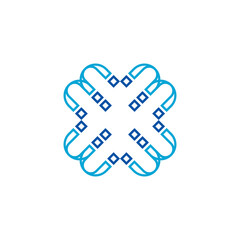 Abstract symbol made of snowflakes