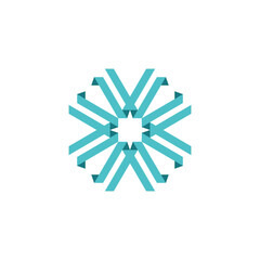 Abstract symbol made of snowflakes