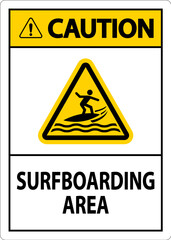 Water Safety Sign Caution - Surfboarding Area