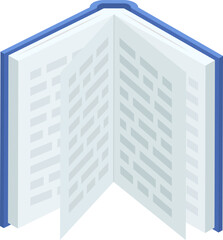 Isometric skyscraper building, modern city architecture, urban real estate. 3D blue and white high-rise office tower vector illustration.