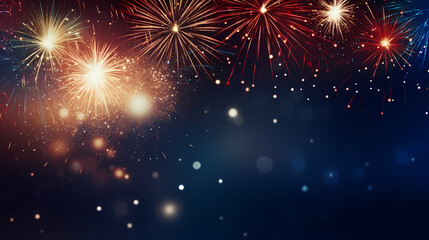 Beautiful fireworks background at night for holiday decoration