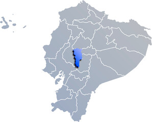 BOLÍVAR DEPARTMENT MAP PROVINCE OF ECUADOR 3D ISOMETRIC MAP