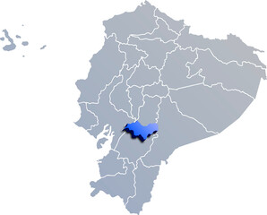 CAÑAR DEPARTMENT MAP PROVINCE OF ECUADOR 3D ISOMETRIC MAP