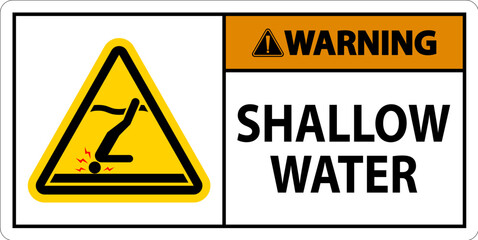Obraz premium Water Safety Sign Warning - Shallow Water