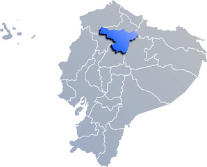 PICHINCHA DEPARTMENT MAP PROVINCE OF ECUADOR 3D ISOMETRIC MAP