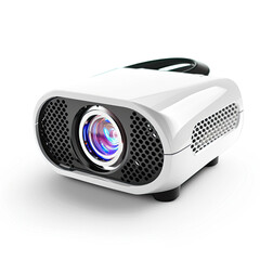 Digital Art Projector on Coconut White Background